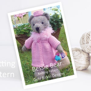 Padrão de tricô para brinquedos, padrões Debi Birkin, download digital de PDF, padrão de tricô de brinquedo, coelhos de algodão, roupas de padrões de tricô de coelho