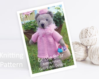 Knitting pattern for toys, Debi Birkin Patterns, PDF digital download, toy knitting pattern, cotton rabbits, bunny knitting patterns clothes