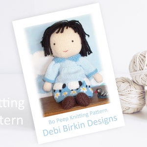 Knitting pattern for dolls clothes , Debi Birkin Patterns, PDF digital download, toy knitting pattern, bo peep doll knitting pattern image 1