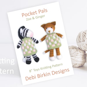 Knitting pattern for zebra horse, cat patterns, Debi Birkin Patterns, PDF digital download, unicorn patterns, cotton rabbits, toy patterns