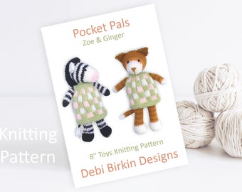 Knitting pattern for zebra horse, cat patterns, Debi Birkin Patterns, PDF digital download, unicorn patterns, cotton rabbits, toy patterns