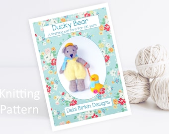 Knitting pattern for toy, teddy bear removable clothes Debi Birkin Patterns PDF digital download bunny rabbit doll, animal knitting patterns