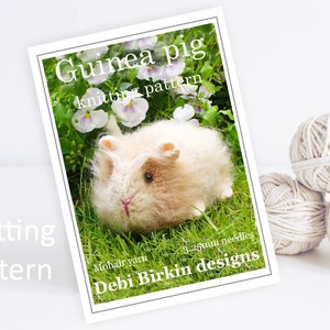 Knitting pattern guinea pig, Debi Birkin Patterns, PDF digital download, toy knitting pattern, cotton rabbits, bunny knitting clothes image 1