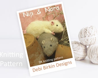 Knitting pattern for rats, Debi Birkin Patterns, PDF digital download, toy knitting pattern, cotton rabbits, bunny knitting patterns, mouse