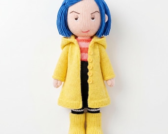 Breipatroon voor Coraline-pop, Debi Birkin-patronen, digitale download pdf, konijn, breipatronen voor poppen, patroon katoenkonijn, poppen