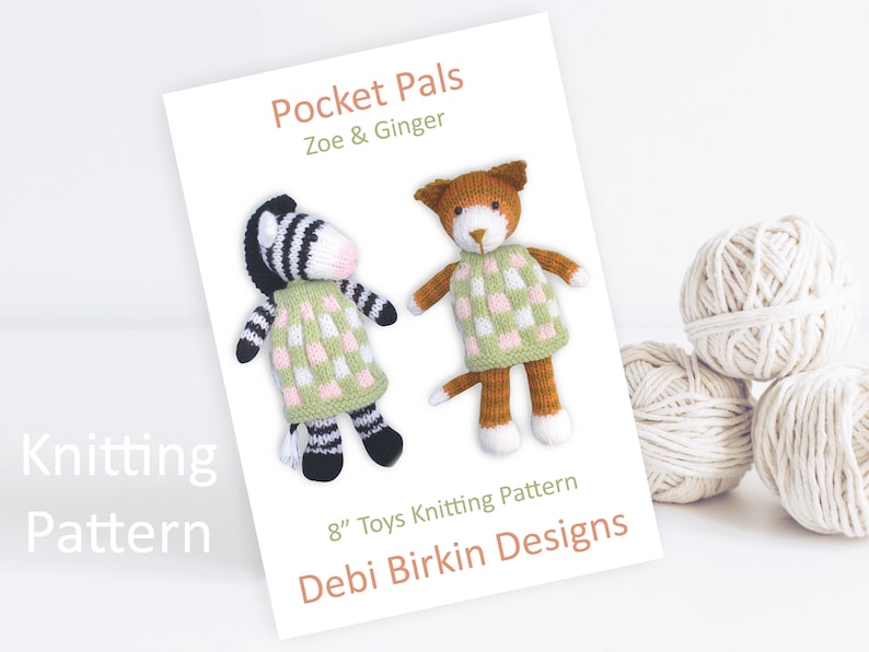 Knitting pattern for zebra, princess, Debi Birkin Patterns, PDF digital download frog fairytale fairy, knitted horse, cat patterns for toys image 1