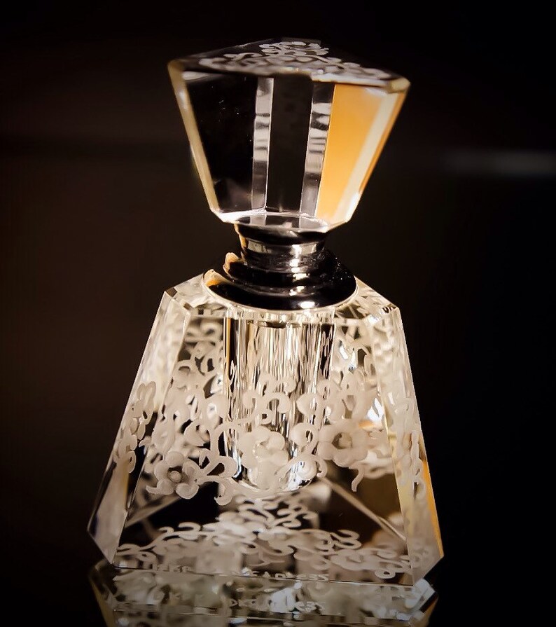 Hand Engraved Perfume Bottle Mini Floral Series Engraved Etsy