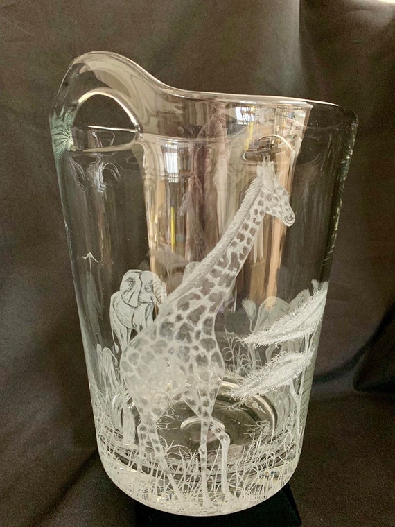 Elephant, Safari, big five, lion, giraffe, african art, wedding gift, collector gift, host gift, Krosno, handengraved, etched, tusk, animals