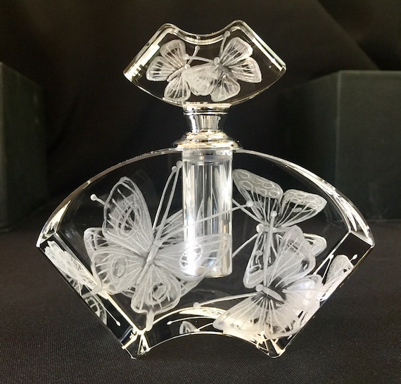 Hand Engraved Perfume Bottle Oleg Art Deco Perfume Bottle Hand engraved