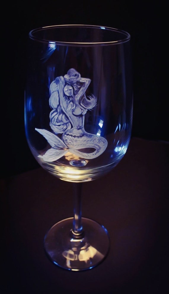 Mermaids, handengraved, drinkware, barware, wedding gifts, holiday gifts