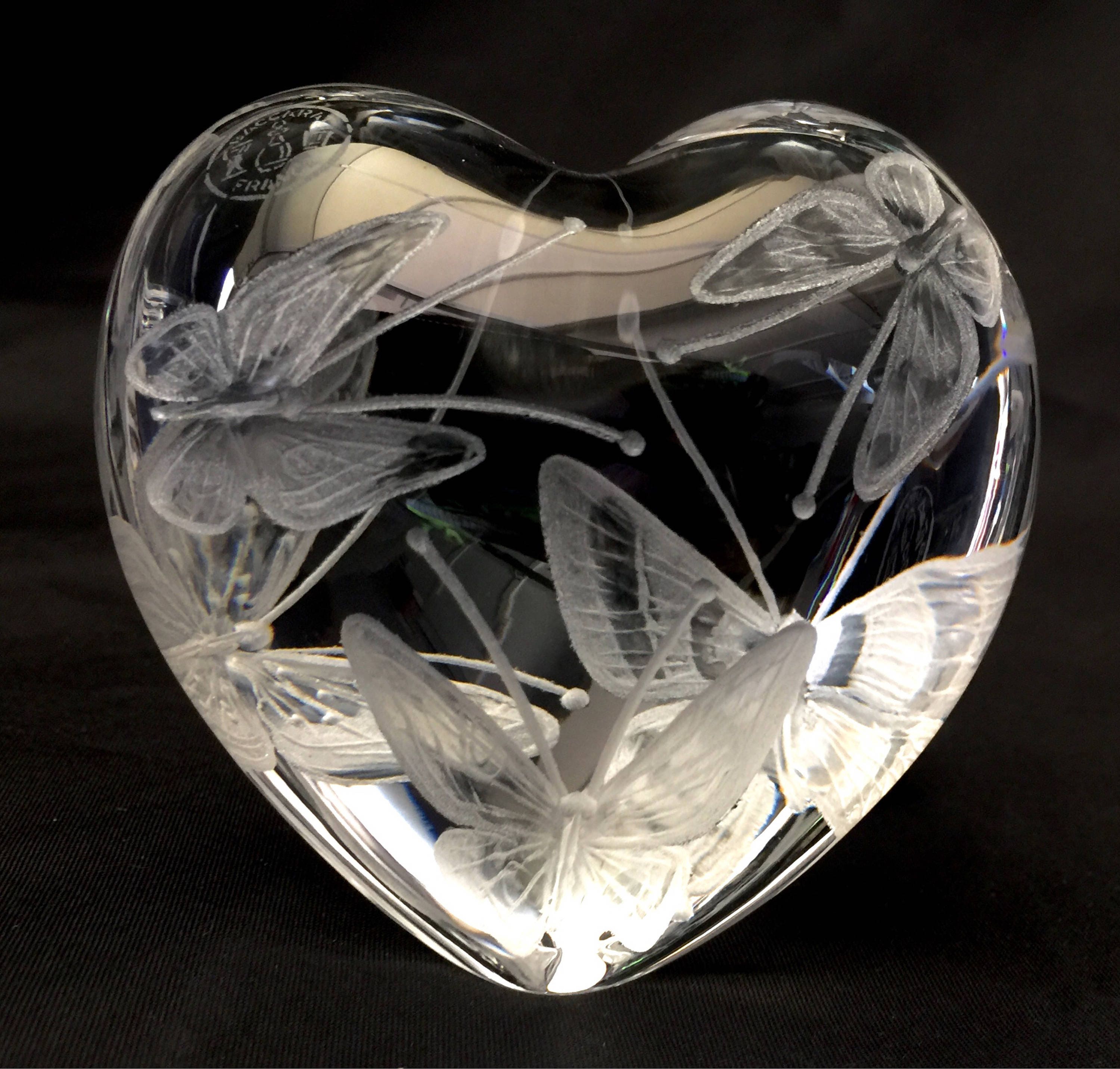 Baccarat Paperweight, Baccarat Crystal Butterflies, Customized Custom
