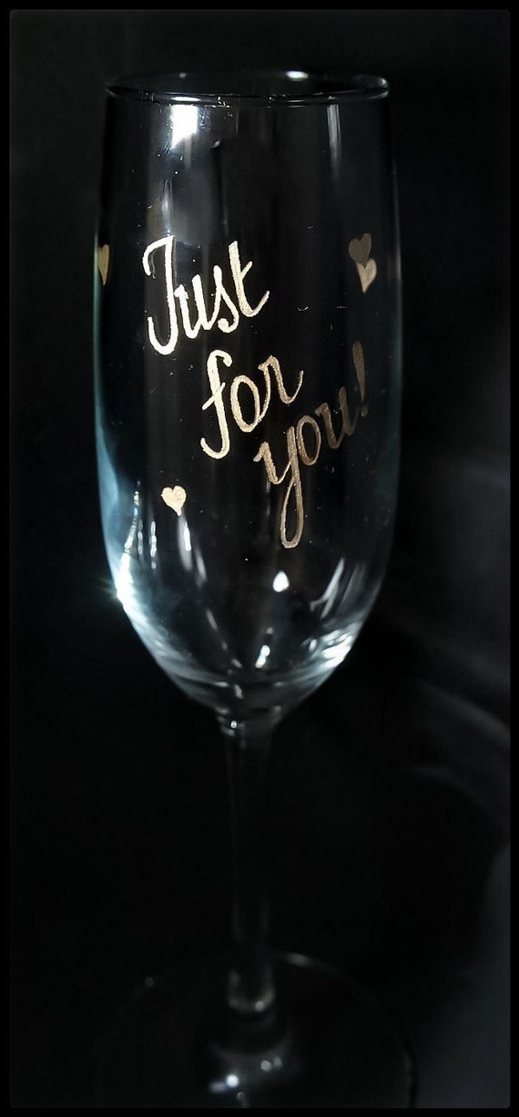 Handengraved Personalized Champagne Flutes, Your choice of words up to 3 for 18.99