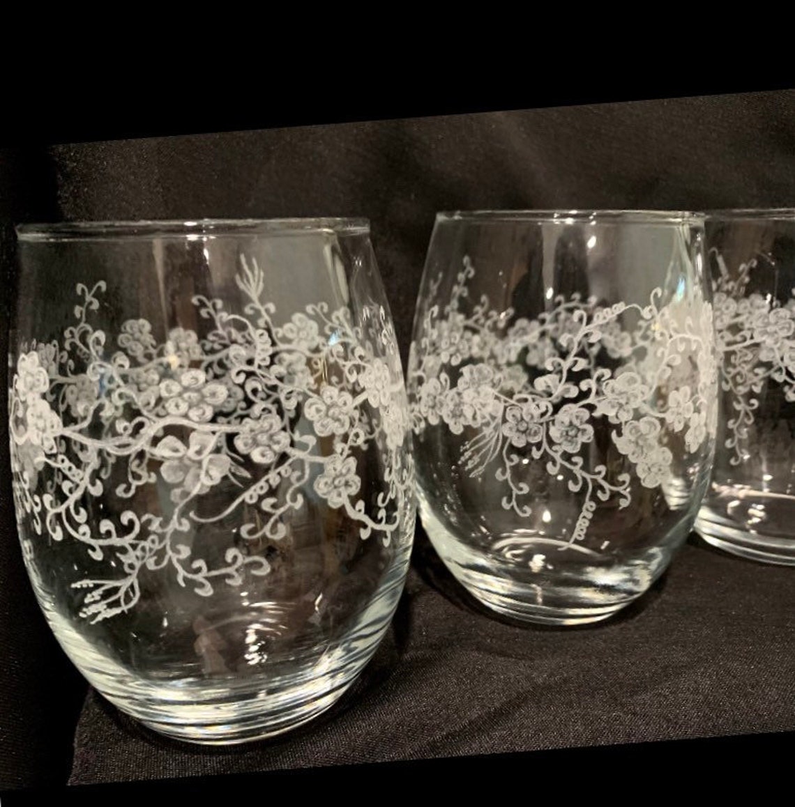 Stemless Wine Glasses Set of 4 Stemless. Wine Vino Etsy