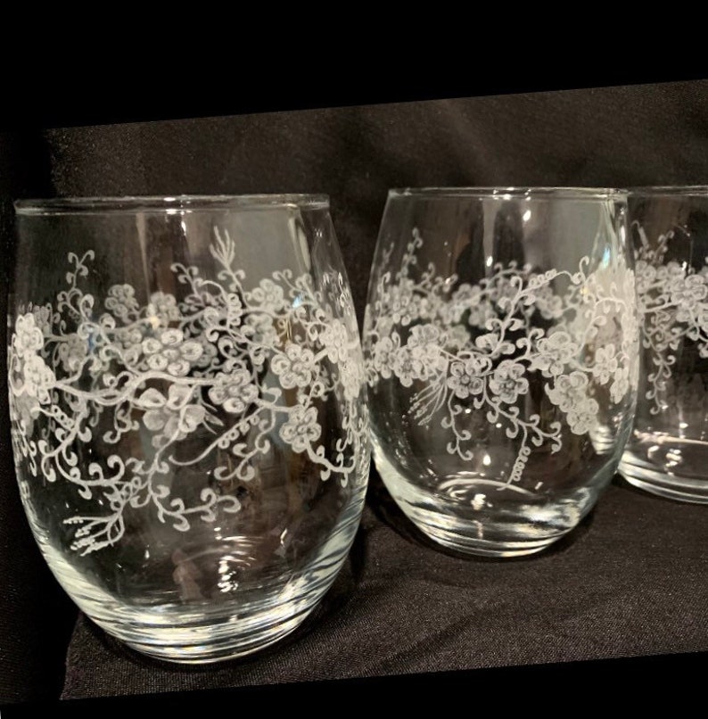 Stemless Wine Glasses Set of 4 Stemless. Wine Vino Etsy