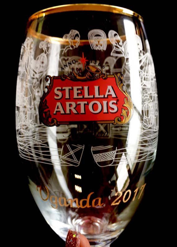 Stella Artois Buy a Lady A Drink, Chalice Engraving, STELLA CHALICE 40CL, chalice engraving, stella artois engraved, 1Chalice5years, etched