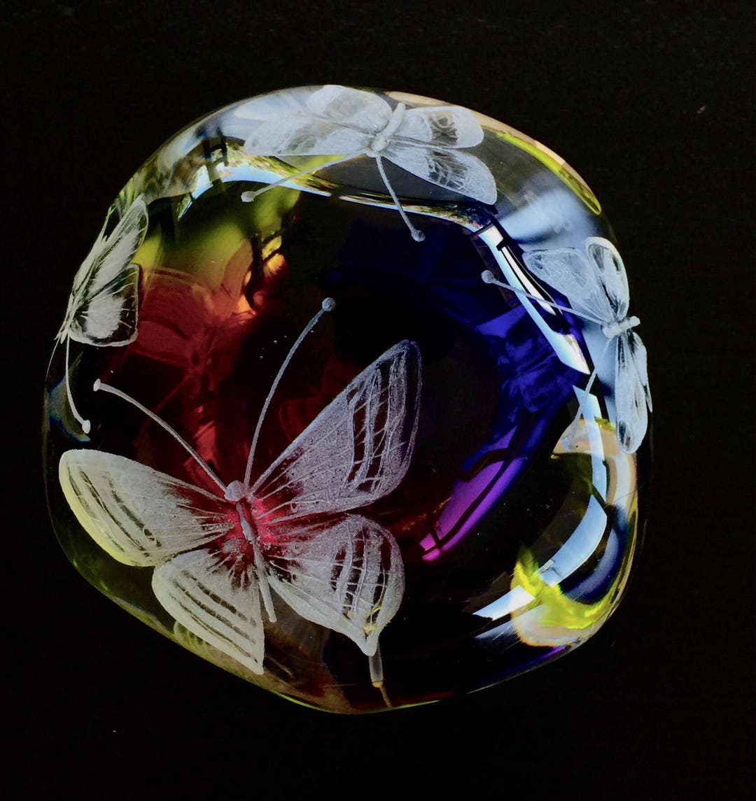 Hand Engraved Butterfly Paperweight Butterflies, Large Butterfly Paperweight Customized