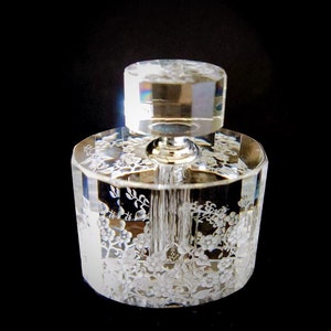 Sensation galore, crystal perfume bottle hand engraved, valentines, mothersday