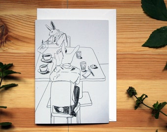 Rabbit coffee card