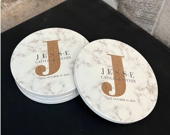 Sous-verres en céramique de couple de mariage personnalisés