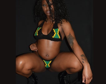 Jamaikanisches Bikini-Tanga-Set