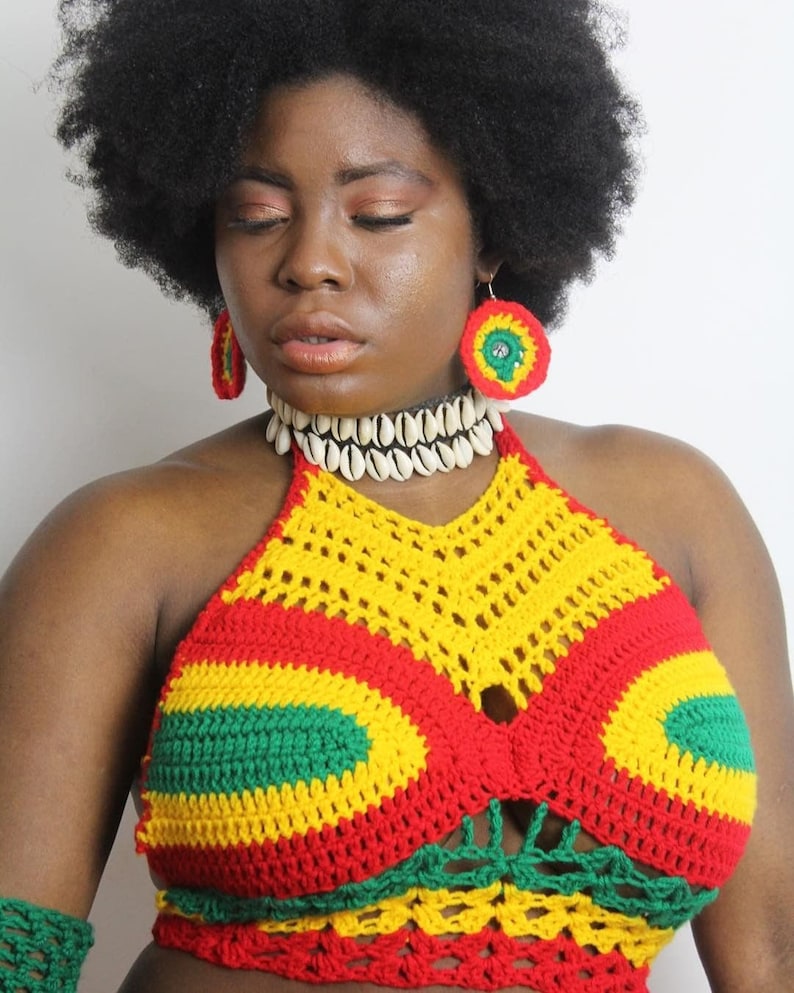 Redgold & Green High Neck Butterfly Top. Etsy