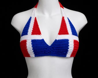 ドミニカ共和国ビキニフラッグトップ。