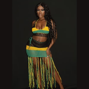 Jamaican two piece outfit sales