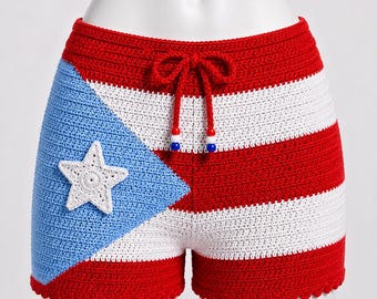 Puerto rico pride Crochet shorts