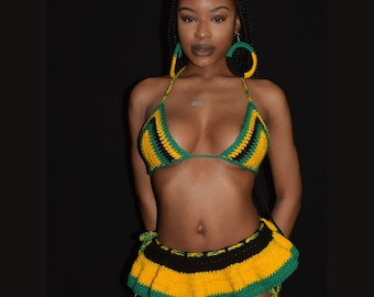 Jamaican Bikini set with Skirt