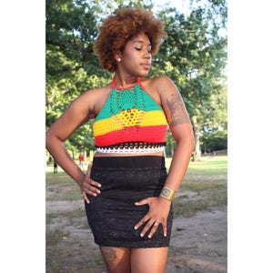 Guyana high neck crop top.