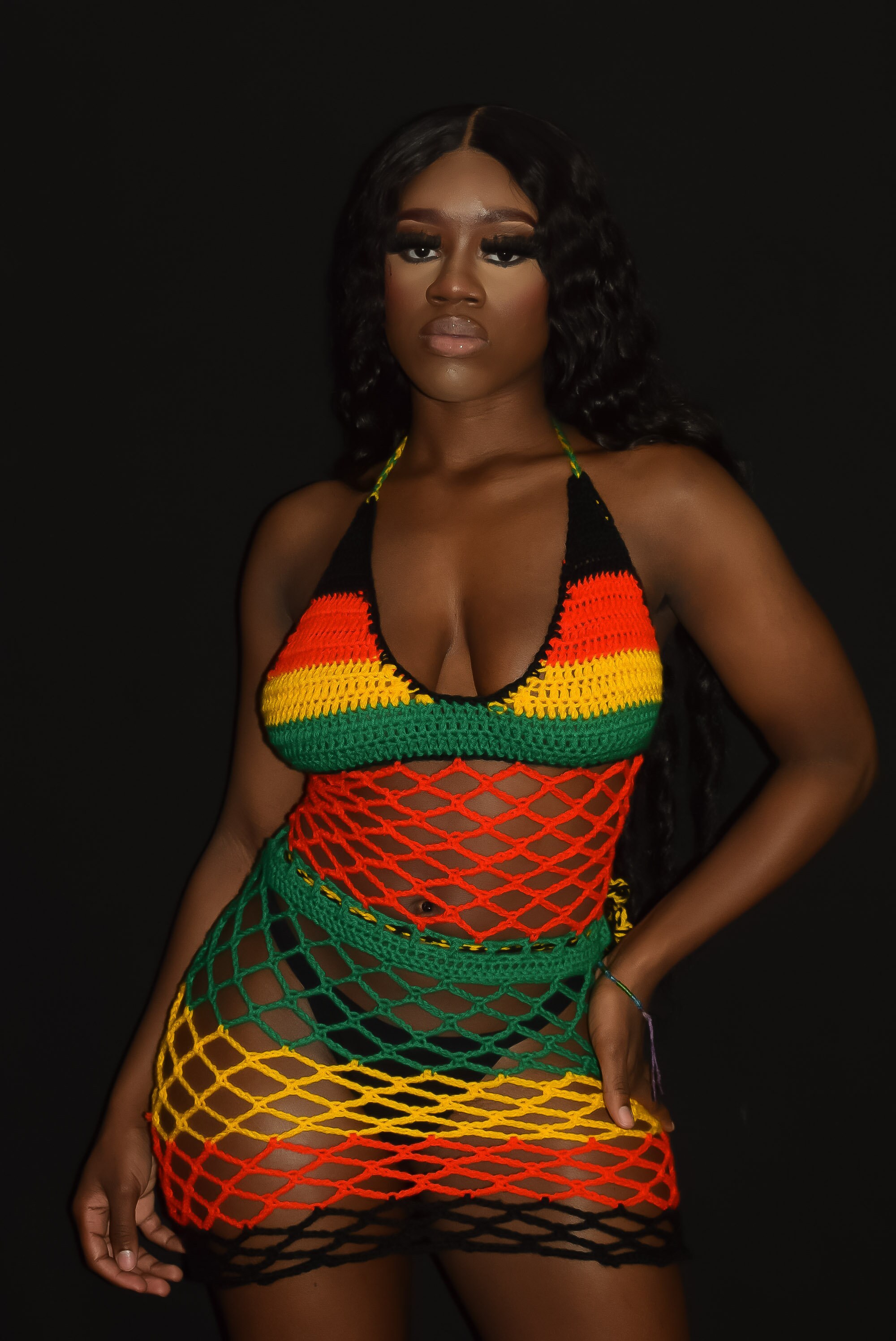 Unity Diamond Mesh Mini Dress.