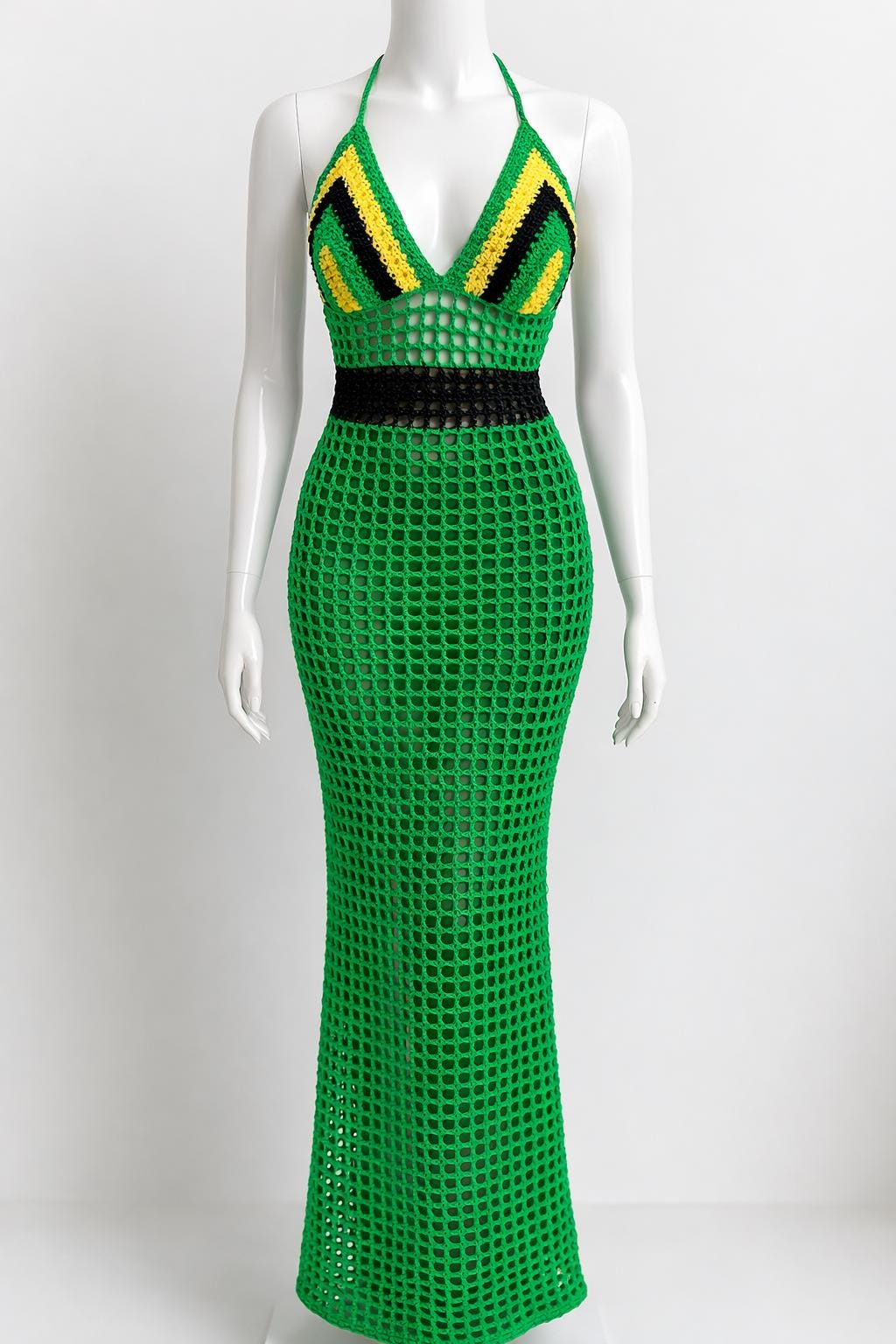 green emerald velvet dress Rasta Maxi Dress main image 1