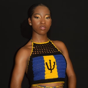 Barbados high neck Flag Top