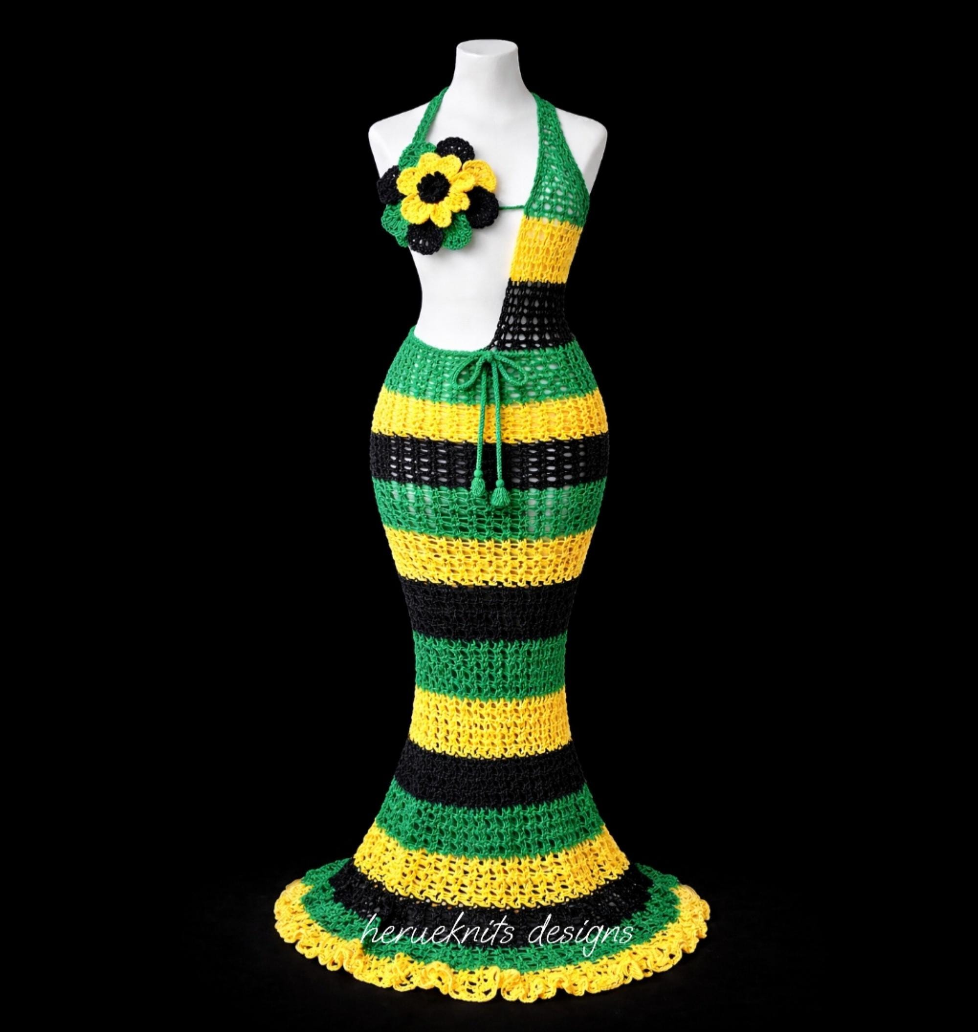 Jamaica Rasta Crochet Dress - Etsy Jamaica Rasta Crochet Dress - Etsy
