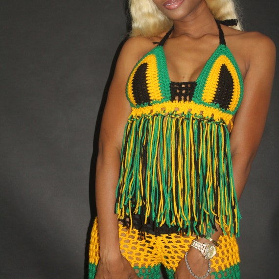 Jamaican fringe bralette
