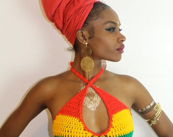 red,gold and green crop top available in any color and sizes A,B,C,D,DD cups