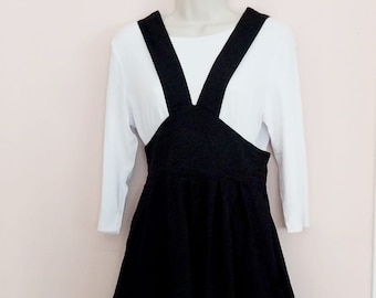 RARE Vintage Betsey Johnson Pinafore Dress Black Size 8