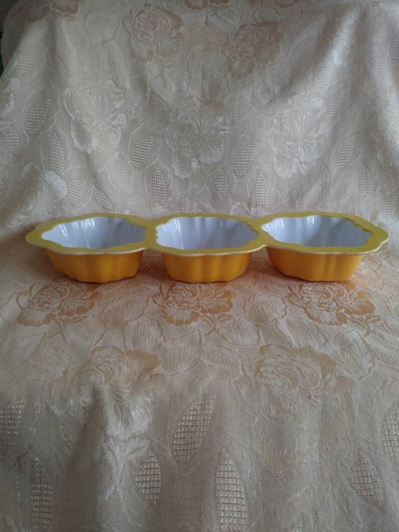 Vintage Melamine 3 Section Serving Dish Kitchen Planter Etsy
