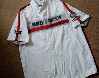 Harley-Davidson White Button Down Shirt XL