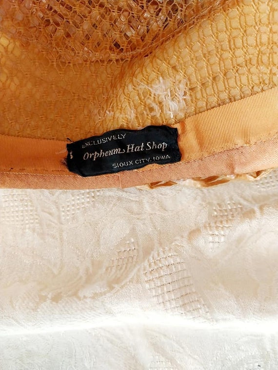 Vintage Caramel Color Weave Mesh Hat - image 3