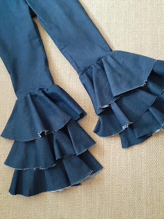 Anthro Pitcha Clothier Denim High Waisted Ruffled… - image 2