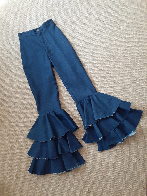 Anthro Pitcha Clothier Denim High Waisted Ruffled… - image 1