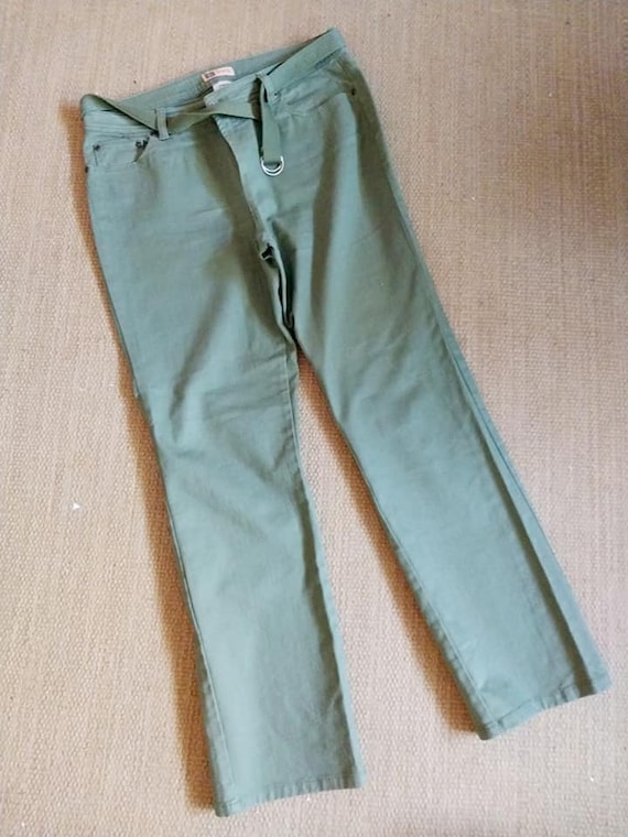 Vintage Faded Glory Army Green Jeans Size 14