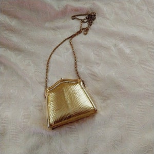 Vintage Gold Hard Case Evening Bag