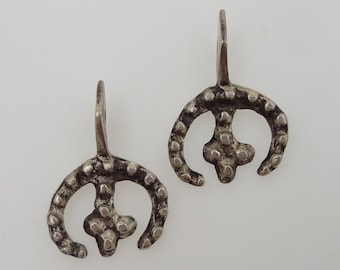 2 pendentifs marocains en argent massif - perles de croissant de lune, bijoux ethniques berbères tribaux africains Naja - style ancien