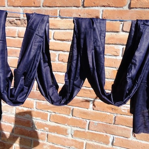 13.5’ Genuine INDIGO Tuareg Scarf- X-Long Handmade Tribal African Turban- Rich Pure Purple Blue Sahara Desert Headgear - Free Ship from USA