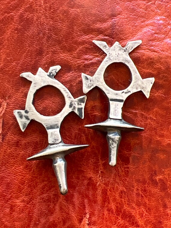 2 Old Solid Silver Tuareg Crosses - Zinder Style-… - image 4