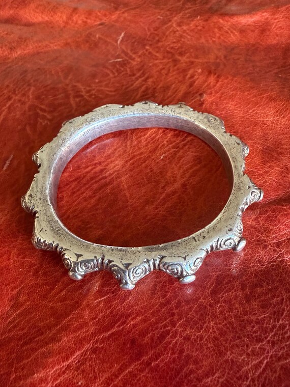 Vintage Solid Silver LARGE Bracelet - Timorese In… - image 2