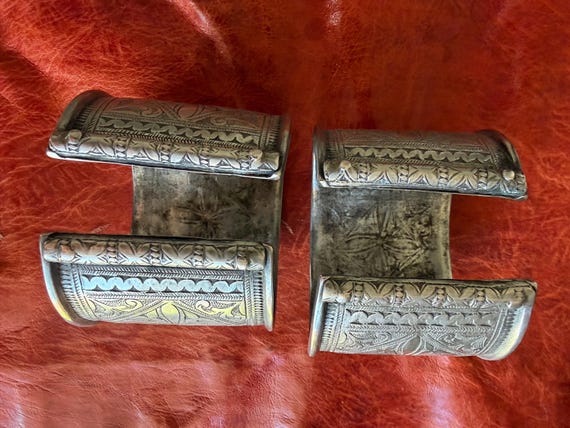 Old Solid Silver Anklets - Aures, Algerian, Berbe… - image 3