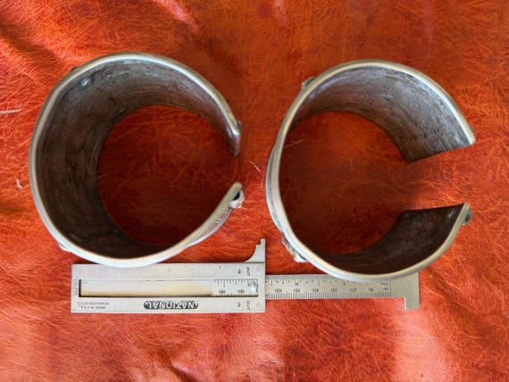 Old Solid Silver Anklets - Aures, Algerian, Berbe… - image 9